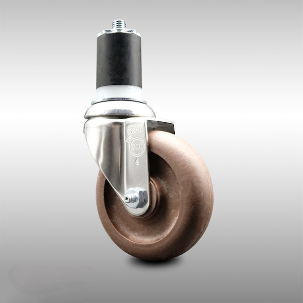 4 Inch 316SS High Temp Glass Filled Nylon 1-3/4 Inch Expanding Stem Caster SCC
